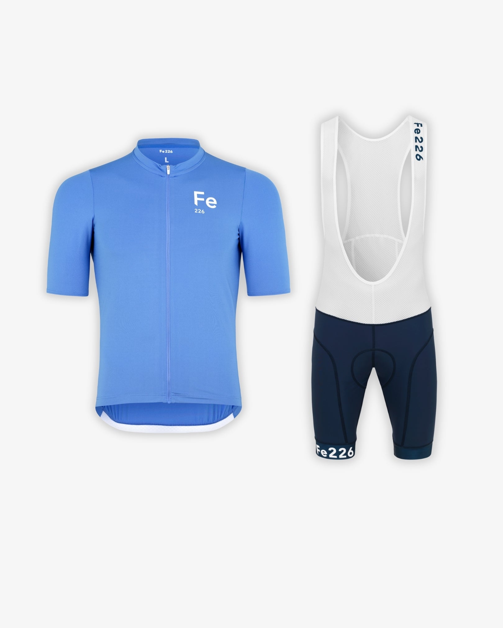 Funktionelle Radsport-Set Blau – Trägerhose & Radtrikot