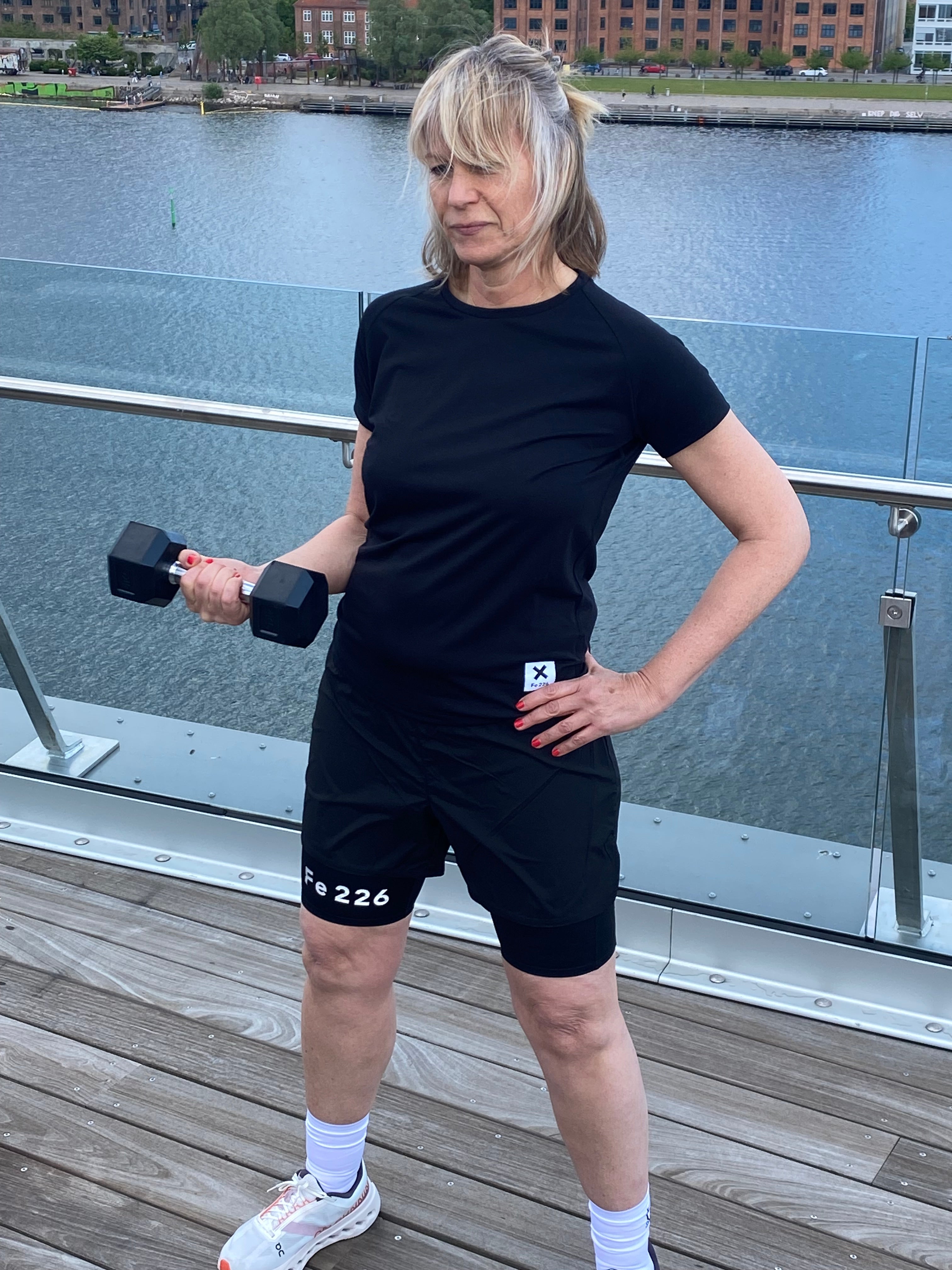 Women Running Shirts, Carbon Black