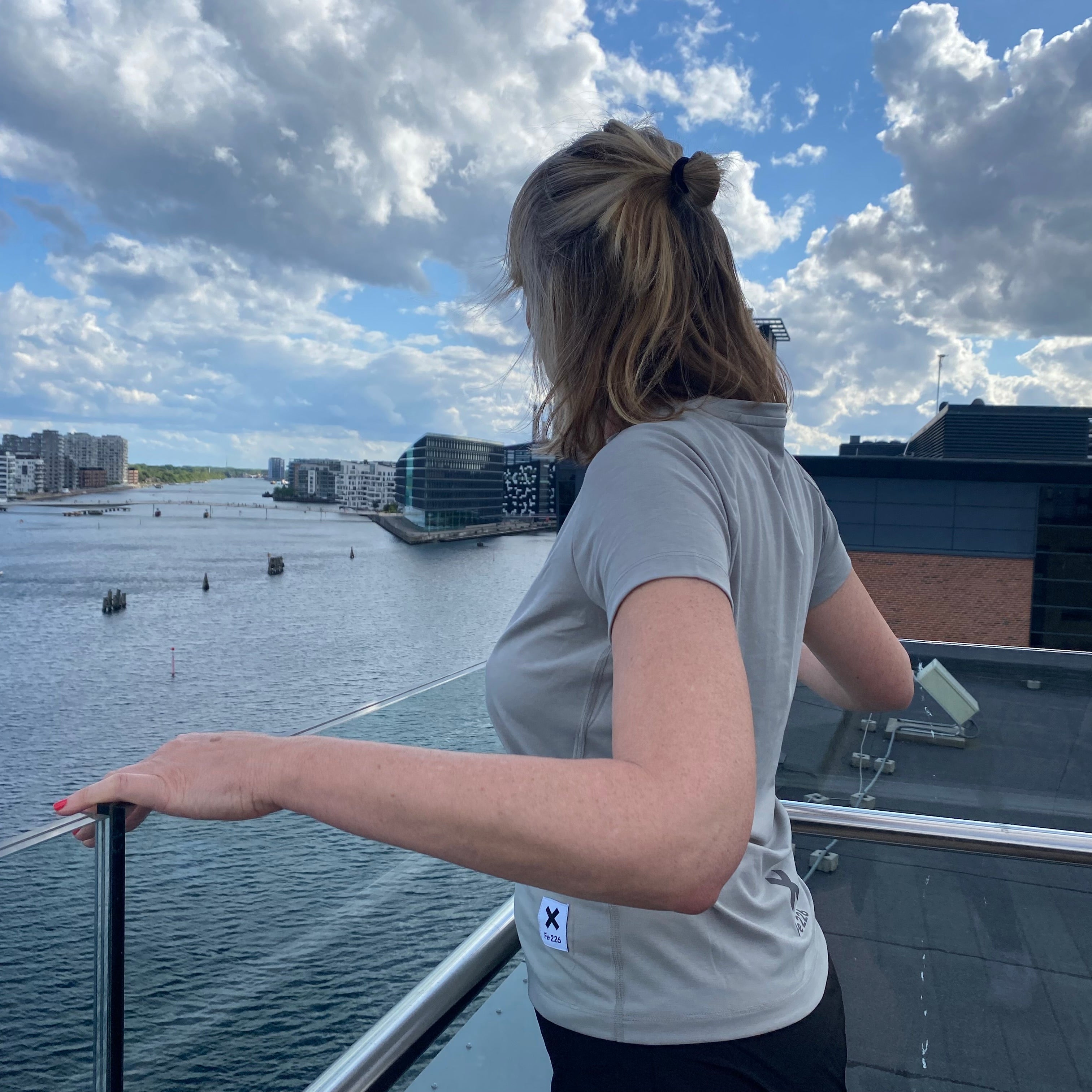 Women Running Shirt, Drizzle Grey