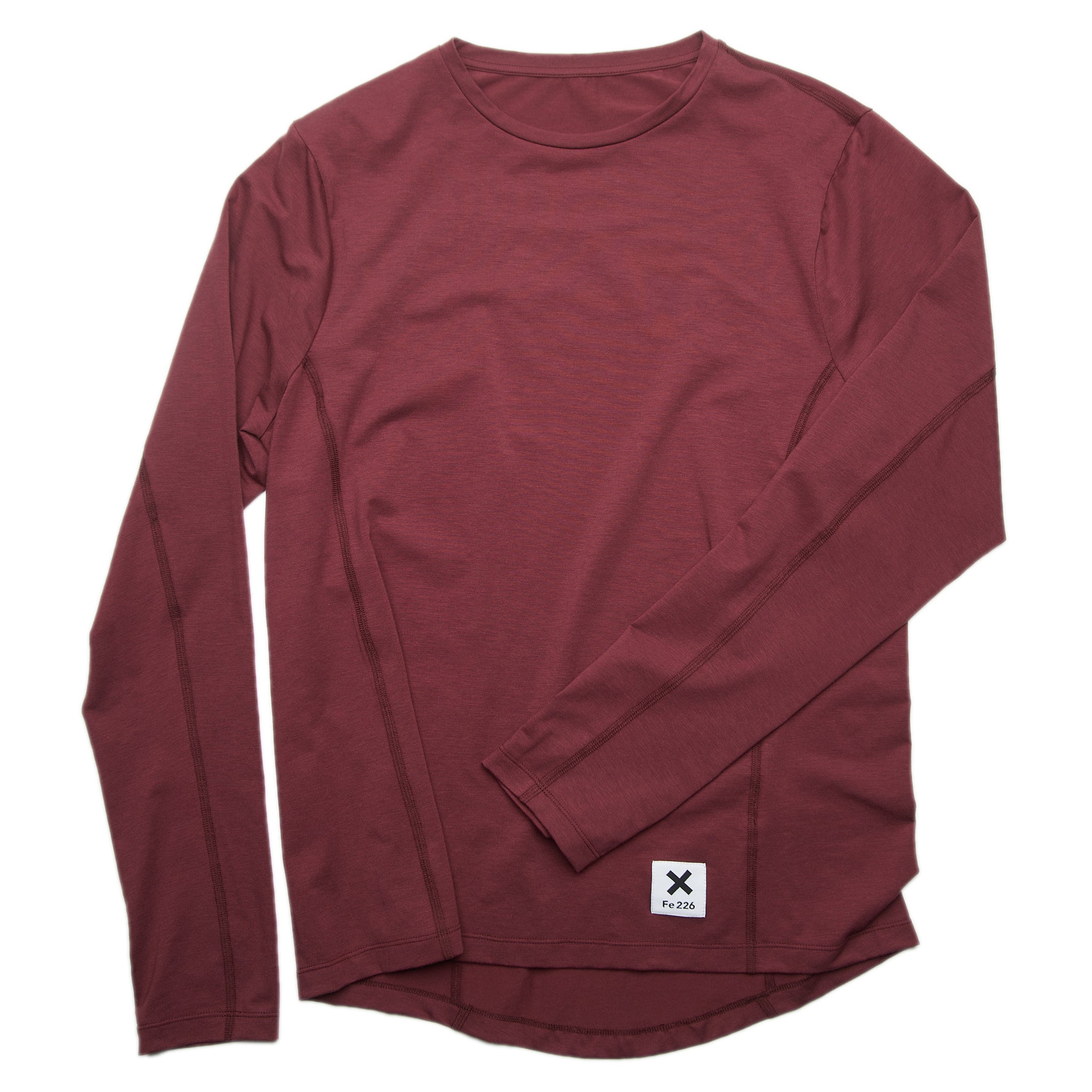 Running Shirt LS, Burgundy