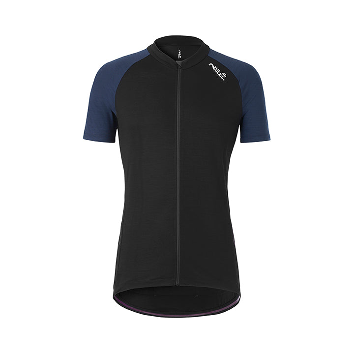 DAS kurze Merinowool Radtrikot - Schwarz/Blau | Fe226 - Nur Größe M, L und XL  - SALE 50% 