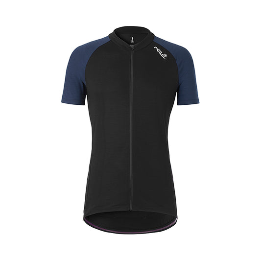 Merino Wool Cycling Jersey Short Sleeves, Black| Fe226 - Left in M, L and XL - SALE 50%