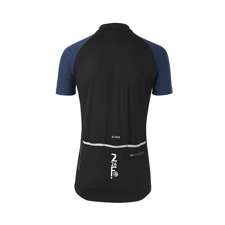 DAS kurze Merinowool Radtrikot - Schwarz/Blau | Fe226 - Nur Größe M, L und XL  - SALE 50% 