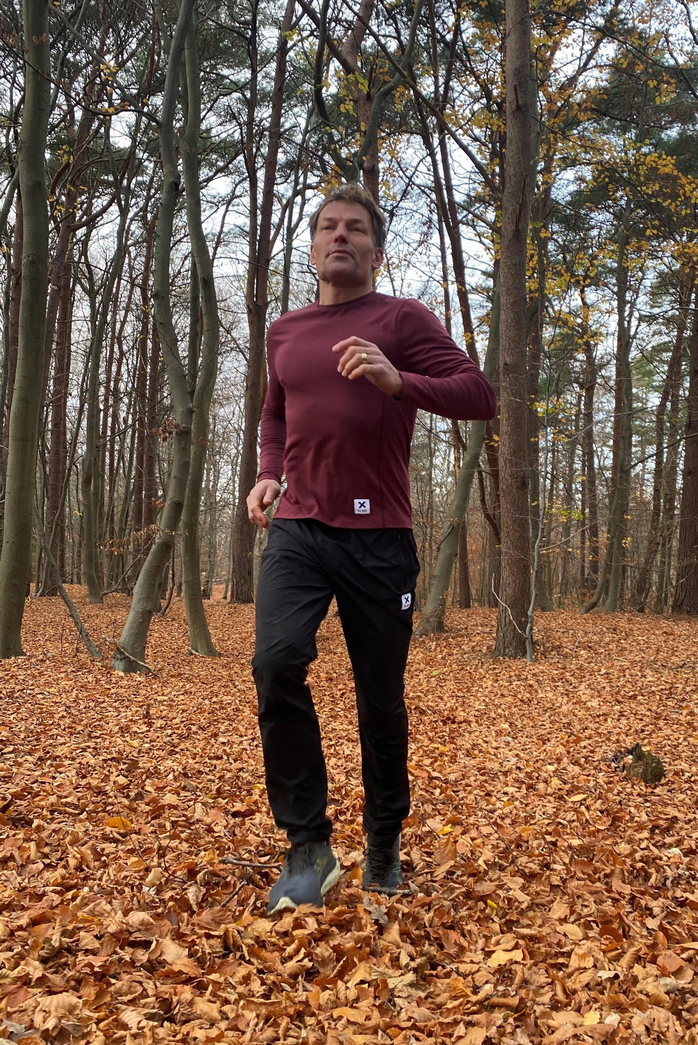 Running Shirt LS, Burgundy
