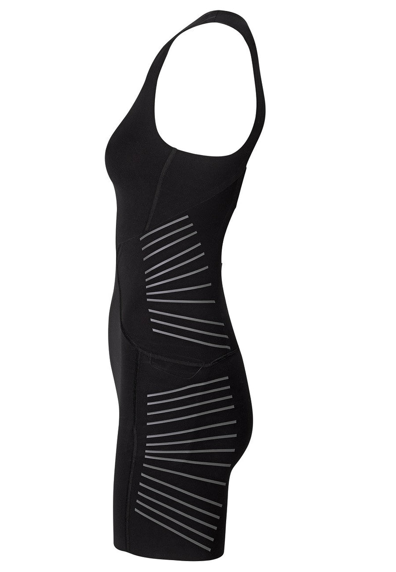 A no compromise women’s triathlon suit. Superfast AeroForce swimskin fabric with an open back allowing you to add a splash of colour with your sports bra underneath