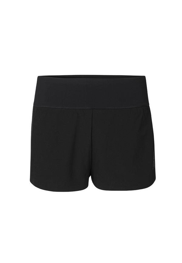 Designed by Ffion Appleton (Off-White, Beyoncé's Ivy Park and Nike), the Fe226 Womens running short has a cooling, light-compression running inner short and a ultra-light weight outer running short, bonded edges, waterproof back pocket with zipper, black reflective print and purple reflective prints and tape.
