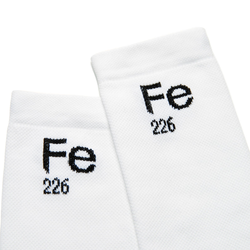 Noble white sport socks that won't smell. Fe226 Running and Cycling Socks are made for training, marathon, Ironman, Ironman 70.3 and everyday use
