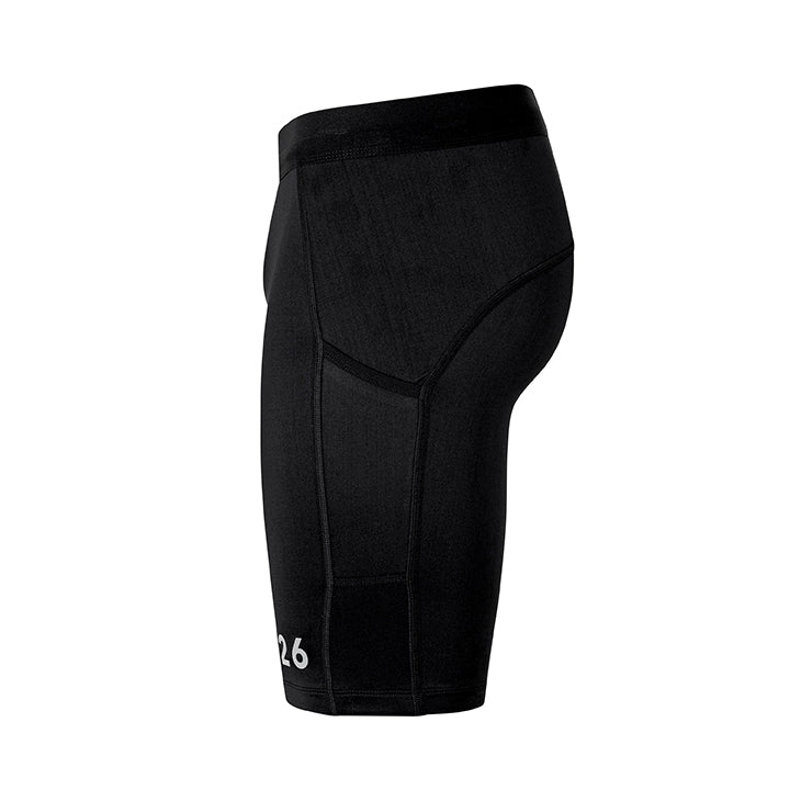 "The Fe226 Short Running Tight features super-soft fabric with two side pockets for smartphone, gel, or keys. The light-compressive fabric provides muscle support, while the soft brushed inner side keeps you warm and comfortable during your run. Reflective prints enhance visibility in low-light conditions, making this high-quality running tight our top choice for runners."
